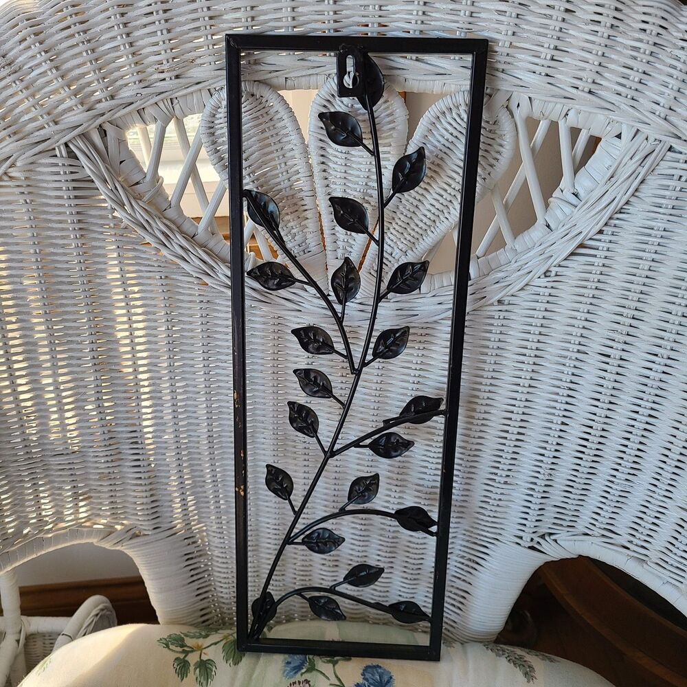 Vintage Metal Art Panel Wall Hanging Leaf And Branch Design Bronze And Gold Tone - Picture 8 of 10